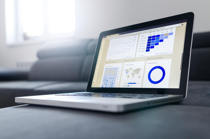 software dashboard on laptop